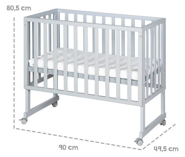 Šedá postýlka 90x45 cm – Roba