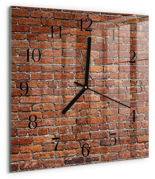 Skleněné hodiny na stěnu Cihlový zskc-30x30-00180235