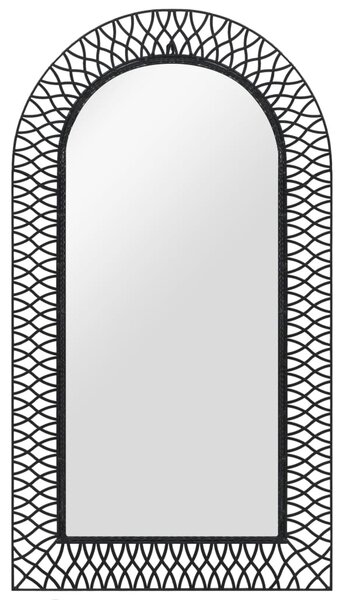 Nástěnné zrcadlo Ellyen s obloukem - černé | 60x110 cm