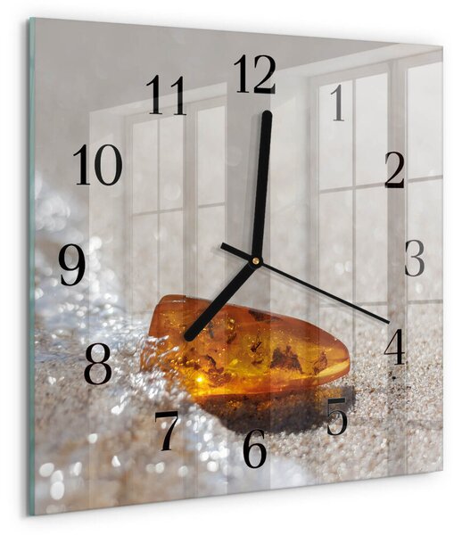 Skleněné hodiny na stěnu Jantar zskc-30x30-00180358