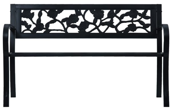 Zahradní lavice 125 cm černá ocel