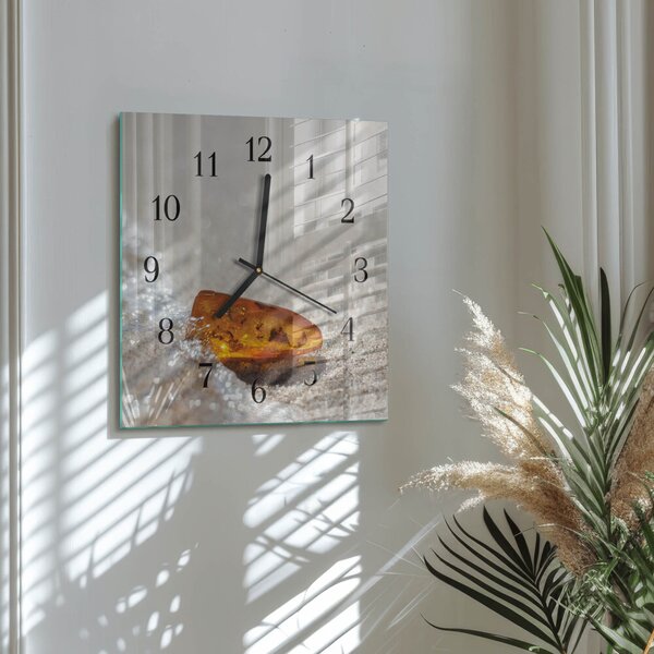 Skleněné hodiny na stěnu Jantar zskc-30x30-00180358