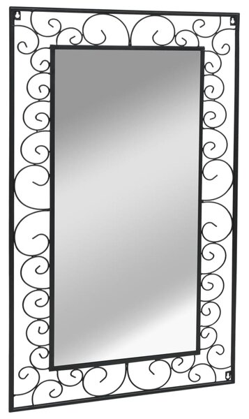 Zahradní nástěnné zrcadlo Grammes - obdélníkové - černé | 60x110 cm