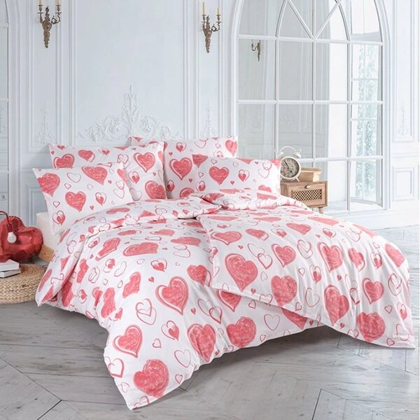 Bavlněné ložní povlečení Pink Love - rozbalené