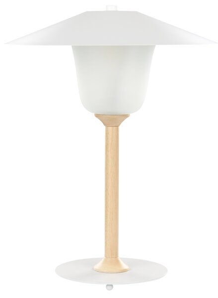 Dřevěná stolní lampa bílá MOPPY