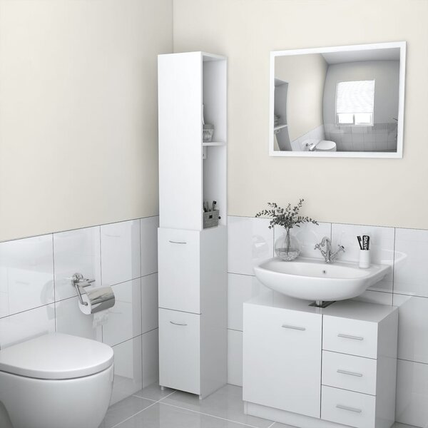 Koupelnová skříňka bílá 25x26,5x170 cm kompozitní dřevo