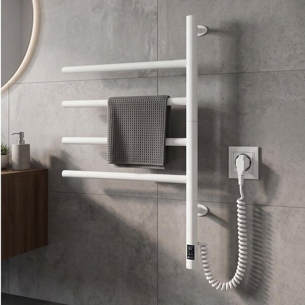 Vertaduro - El. otočný sušák na ručníky s term. ARA 60W/230V 65x49 cm IP44 bílá