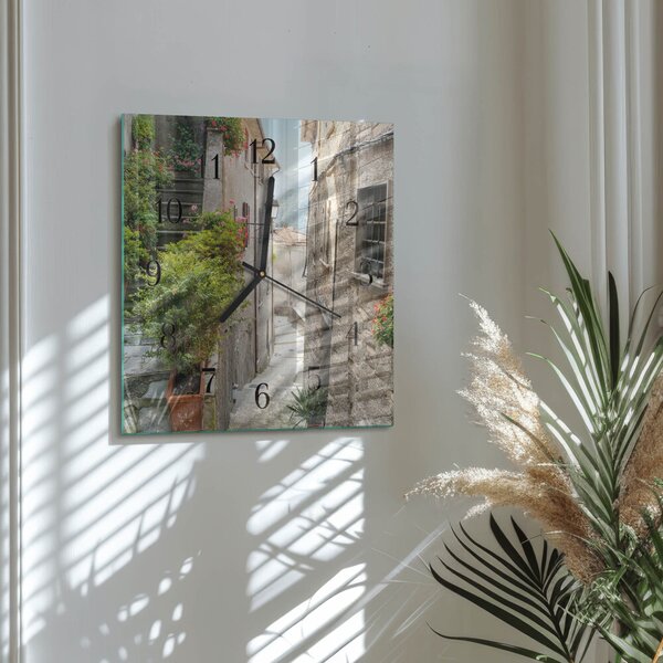 Skleněné hodiny na stěnu Řecko zskc-30x30-00178504
