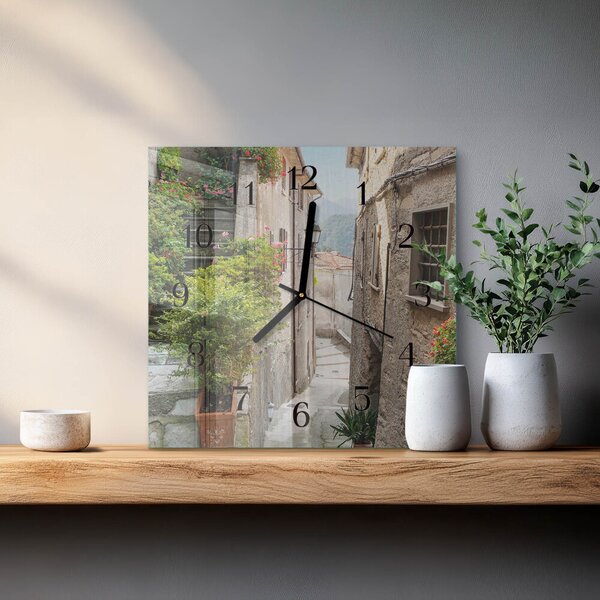 Skleněné hodiny na stěnu Řecko zskc-30x30-00178504