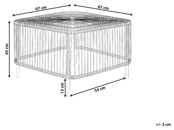 Zahradní konferenční stolek CESENATICO 67 cm 67 cm Ratan Přírodní