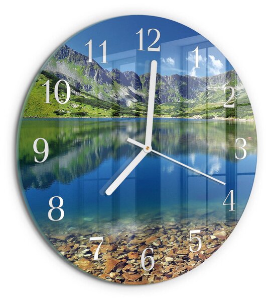 Skleněné hodiny na stěnu Horské jezero zsob-fi30-00082955