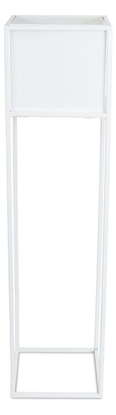 KOVOVÝ KVĚTINÁČ SE STOJÁNEM PLAIN 90X24 CM BÍLÁ