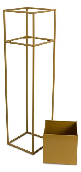 KOVOVÝ KVĚTINÁČ SE STOJÁNEM PLAIN 90X24 CM ZLATÁ