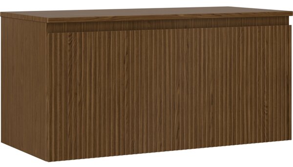Mexen Rivel, koupelnová skříňka 100 cm s horní částí, 1 zásuvka, drážkovaná, ořech, 91A20-10047-1-BFC86