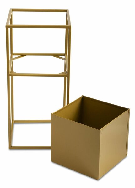 KOVOVÝ KVĚTINÁČ SE STOJÁNEM PLAIN 50X24 CM ZLATÁ