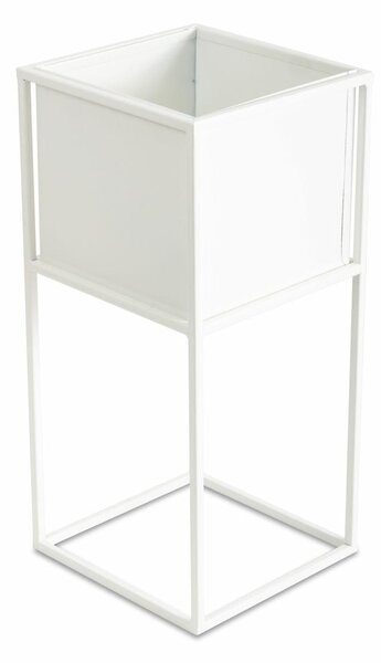 KOVOVÝ KVĚTINÁČ SE STOJÁNEM PLAIN 50X24 CM BÍLÁ