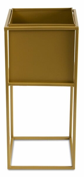 KOVOVÝ KVĚTINÁČ SE STOJÁNEM PLAIN 50X24 CM ZLATÁ
