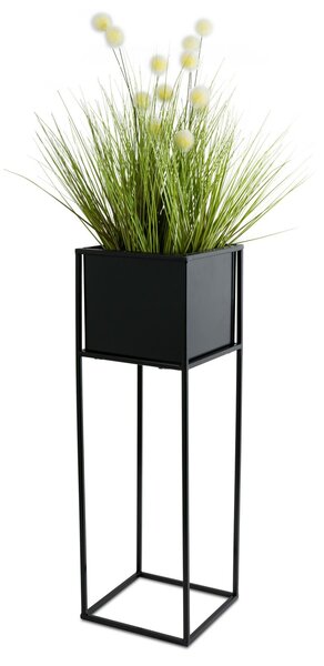 KOVOVÝ KVĚTINÁČ SE STOJÁNEM PLAIN 70X24 CM ČERNÁ