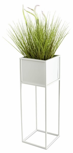 KOVOVÝ KVĚTINÁČ SE STOJÁNEM PLAIN 70X24 CM BÍLÁ