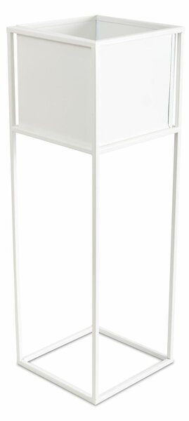KOVOVÝ KVĚTINÁČ SE STOJÁNEM PLAIN 70X24 CM BÍLÁ