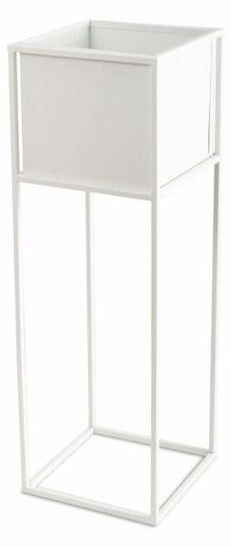 KOVOVÝ KVĚTINÁČ SE STOJÁNEM PLAIN 70X24 CM BÍLÁ