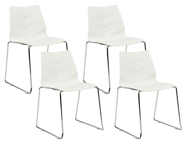 Sada 4 jídelních židlí bílé HARTLEY