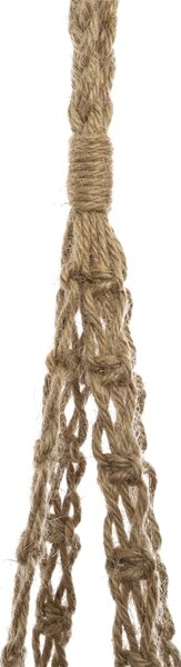 ZÁVĚSNÝ KERAMICKÝ KVĚTINÁČ JUTE 10,5X11,5 CM BÍLÁ/HNĚDÁ