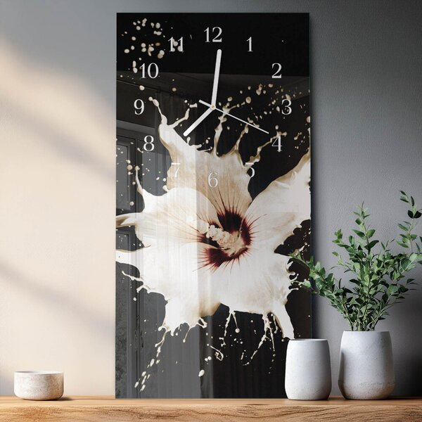 Skleněné hodiny vertikální Květ zsppb-30x60-00079572
