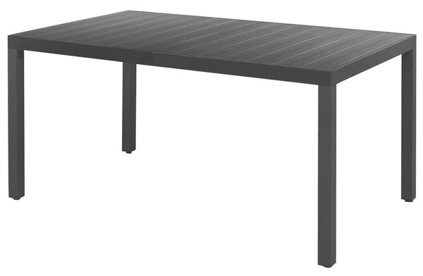 Zahradní jídelní stůl - hliník - černý | 150x90x74 cm
