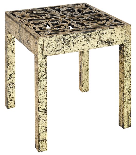 Odkládací stolek z mangového dřeva zlatý/ černý PALASI