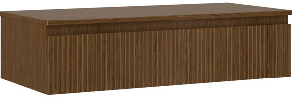 Mexen Rivel, koupelnová skříňka 100 cm s horní částí, 1 zásuvka, drážkovaná, ořech, 91A20-10023-1-BFC86