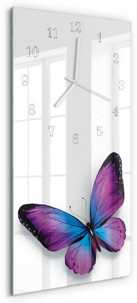 Skleněné hodiny vertikální Motýli zsppb-30x60-00079682