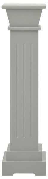 Stojan na květiny klasický čtvercový sloup šedý 17x17x66 cm MDF