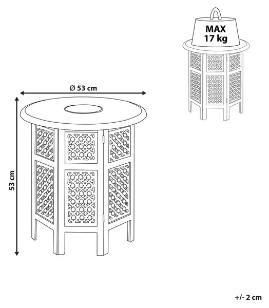 Odkládací stolek KUMALI Mangové dřevo Hnědá