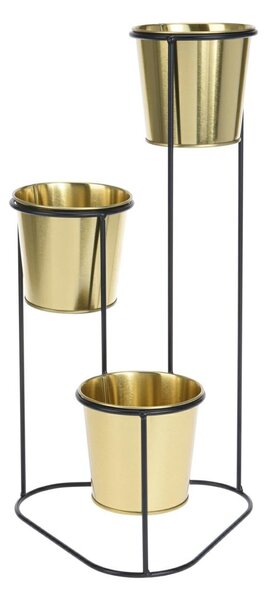 KOVOVÝ KVĚTINÁČ SE STOJÁNEM GOLD 46,5X23,5 CM ZLATÁ/ČERNÁ