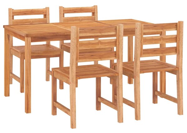 5dílný zahradní jídelní set masivní teakové dřevo