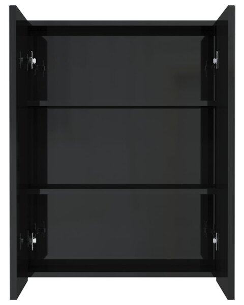 Koupelnová skříňka se zrcadlem 60 x 15 x 75 cm MDF zářivě černá