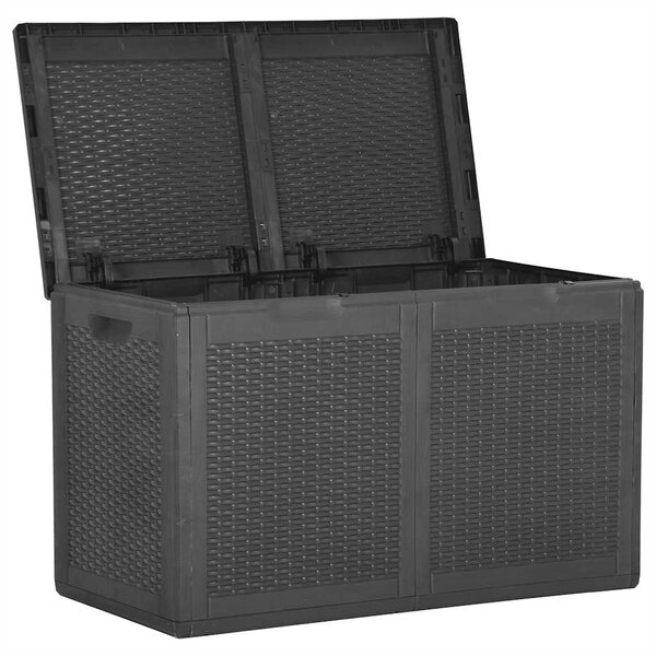 Zahradní úložný box 180 l černý PP ratan