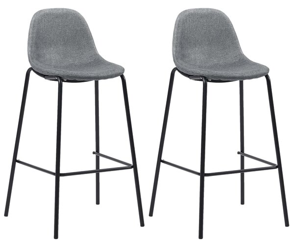 Barové židle - textil - 2 ks | světle šedé