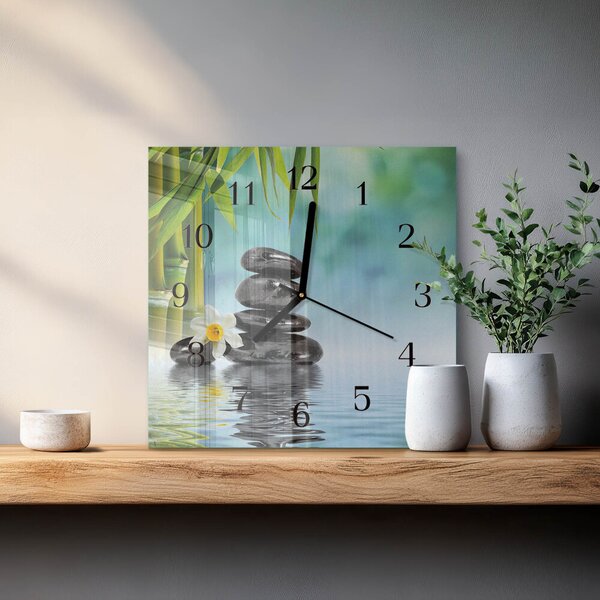 Skleněné hodiny na stěnu Kameny zskc-30x30-00176900