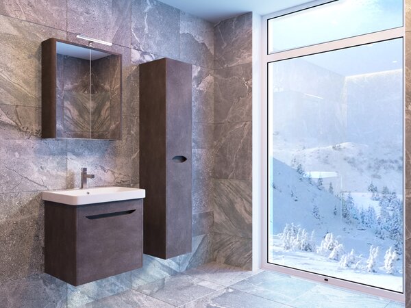 Lavedo Livorno Structure Stone 60 zrcadlová skříňka do koupelny s LED osvětlením