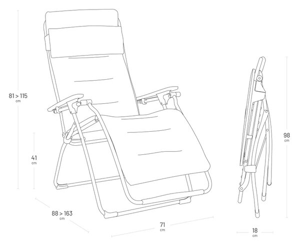 Relaxační křeslo Lafuma FUTURA AirComfort černá Acier