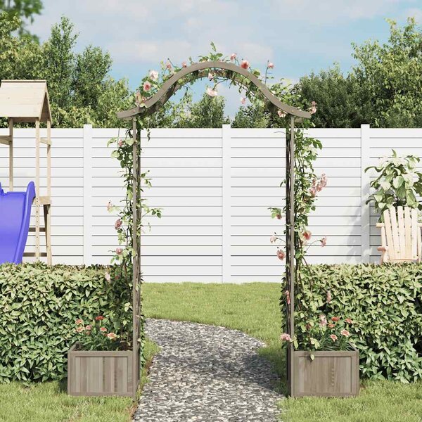 Zahradní pergola s truhlíky šedá masivní jedle