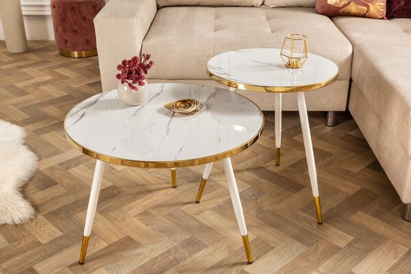 Designový konferenční stolek Laney 45 cm bílý