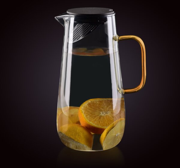 Affekdesign Skleněný džbán Semet 1,5 l šedý/zlatý