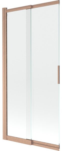 Mexen, Mexen Fox parawan nawannowy 2-skrzydłowy przesuwny 85 x 150 cm, transparent, midź szczotkowana - 891-085-002-65-00