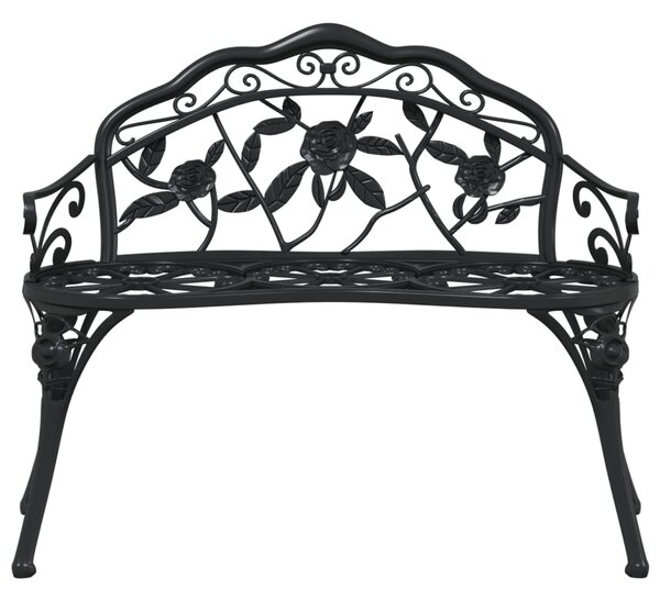 Zahradní lavice 100 cm litý hliník černá
