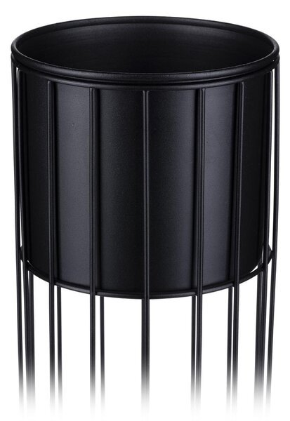 KOVOVÝ KVĚTINÁČ SE STOJÁNEM GLAM 70X20 CM ČERNÁ