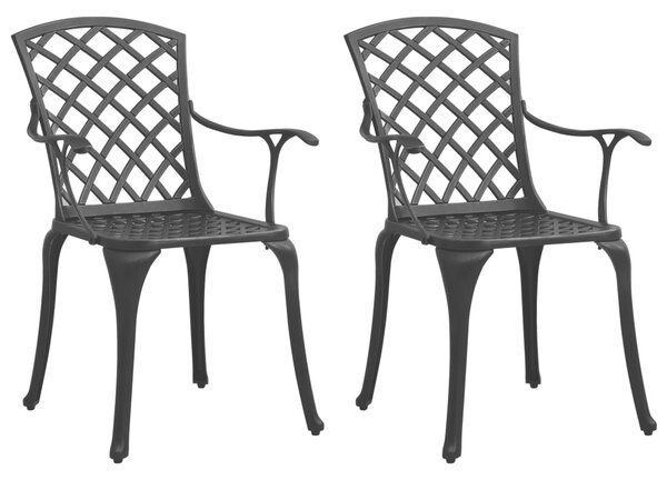 3dílný bistro set litý hliník černý