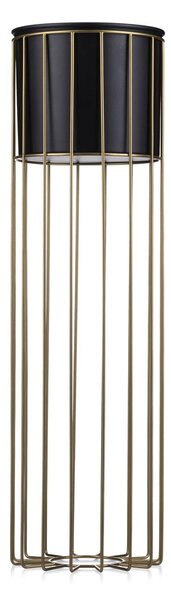 KOVOVÝ KVĚTINÁČ SE STOJÁNEM GLAM 70X20 CM ČERNÁ/ZLATÁ